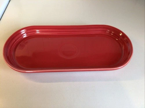 Vintage Fiestaware Ceramic Bread Tray - Scarlet Glaze