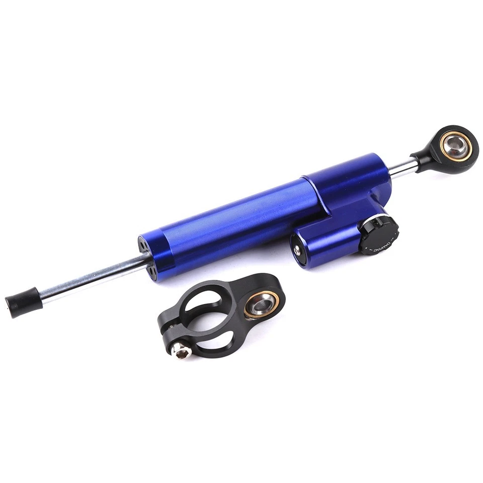 Amortiguador estabilizador de dirección azul oscuro montaje 25 mm universal para Kawasaki Yamaha Foto 2 de 4