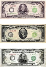 INC Play Fake Copy Money for Kids 10,000 5000 1000 Dollar Looks Real Gag Props f