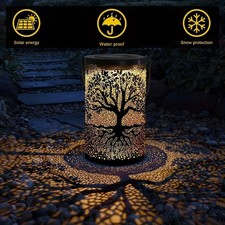 Solar Hanging Lantern Waterproof Metal LED Garden Yard Tree deorative light