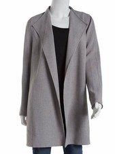 Kasper Women's Gray Draped Open Front Jacket Coat Cardigan 2X NWT