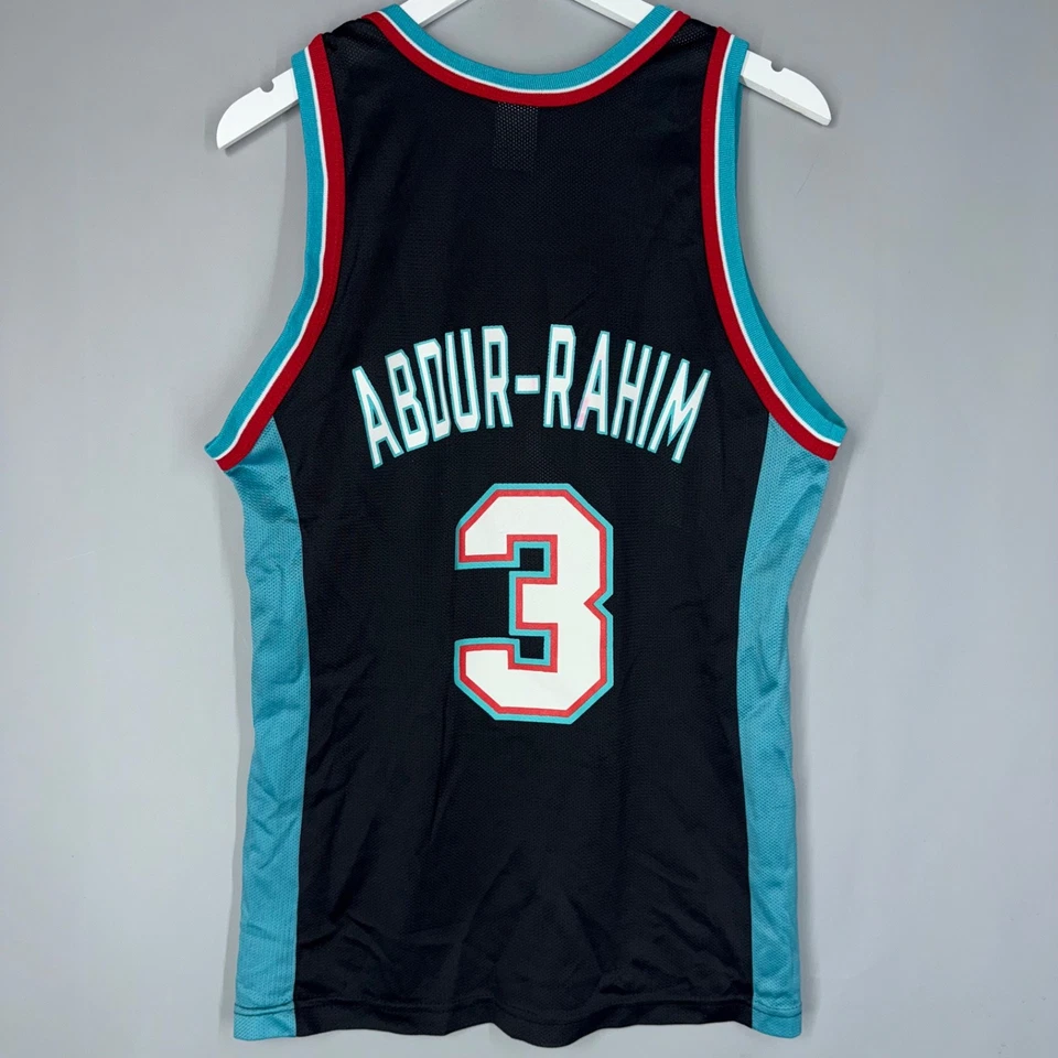 VINTAGE SHAREEF ABDUR RAHIM JERSEY VANCOUVER GRIZZLIES 1997-98 M 40 CHAMPION - Image 2 of 4