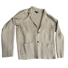 Banana Republic Men's Large Waffle Knit Milano Organic Cotton Sweater Blazer