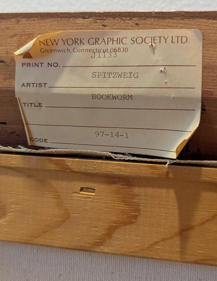 Marco dorado dorado estampado Max Jaffe "The Bookworm" de colección Carl Spitzweg Foto 3 de 3