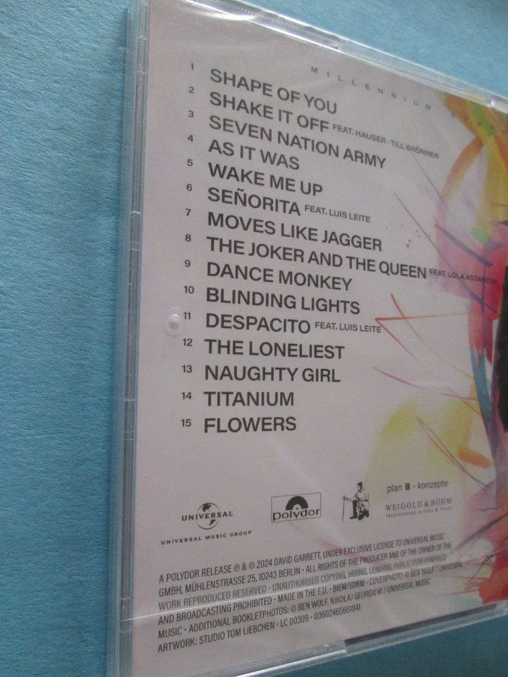 David Garrett "Millennium Symphony" (orginal verpackt, 2024, CD) - Bild 2 von 2