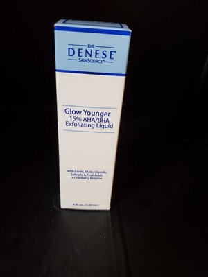 Dr. Denese Glow Younger 15% AHA /BHA Exfoliating Liquid 4 fl oz 120ml  NIB