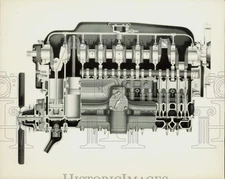 1931 Press Photo 970 series motor High turbulence combustion chamber in diagram