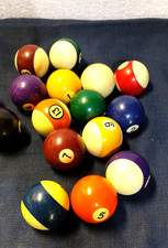 Vintage Complete Set of 16 Billiard Pool Balls 2 1/4" Aramith