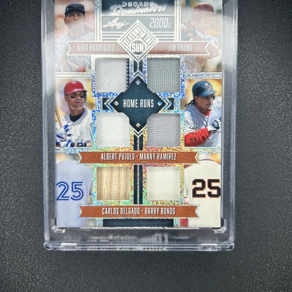 Parche/murciélago de 6 reliquias Leaf Decades Dominators 2025 SSP 4/6 Pujols, bonos Foto 3 de 4