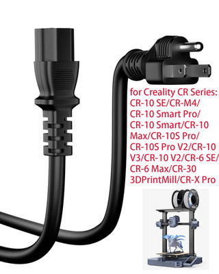 UL 6ft AC Power Cord Cable For Creality CR Series:CR-10 SE/CR-M4/CR-10 Smart Pro
