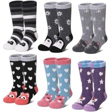 Kids Wool Socks For Toddlers Boys Girls Hiking Winter Warm 8-12 Years Animal