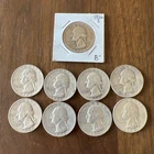 (9 coins)1- 1936 S Washington 90% Silver Quarter Key Date & 8 -1950
