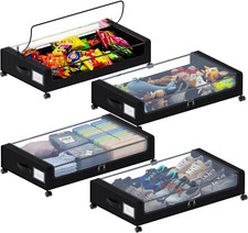 Under Bed Storage with Wheels, XXL 60L under the Bed Storage Bins, Underbed Stor