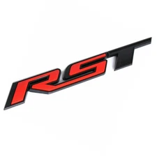 1 RST Emblem Badge for Silverado Tahoe Suburban 84319995 2019-24 Black Red