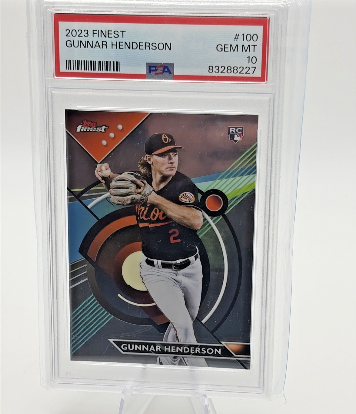 2023 Topps Finest Gunnar Henderson RC PSA 10 Graded Rookie Card Orioles RC view 1
