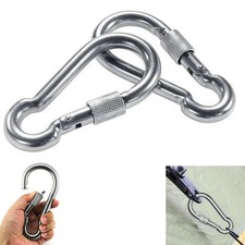 2Set M12 Screw Locking Carabiner 316 Stainless Steel Heavy Duty Carabiner Clips