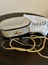 Beaded Purse Evening Bag Clamshell Clutch, Vintage Gold Accent Wedding Prom Read