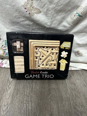 2007 Cardinal Wood Labyrinth Jumbling Towers & Brain Bender Puzzle Spiel Trio