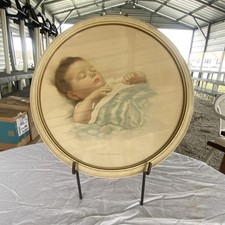Annie Benson Muller Sleep Baby Sleep Nursery Art Print Babies Beige Blue 15inch