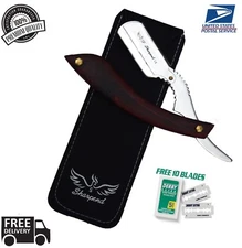 BARBER SALON STRAIGHT CUT THROAT SHAVING RAZOR SHAVETTE RASOIRS RASOI + BLADES 