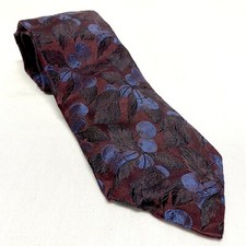 Vintage Burberrys Of London Silk Mens Neck Tie Purple Rare  Fruit  Design 55  x3  