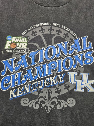 Kentucky Wildcats Basketball 2012 NCAA National Champions T Shirt Mens L Black - Picture 2 of 9