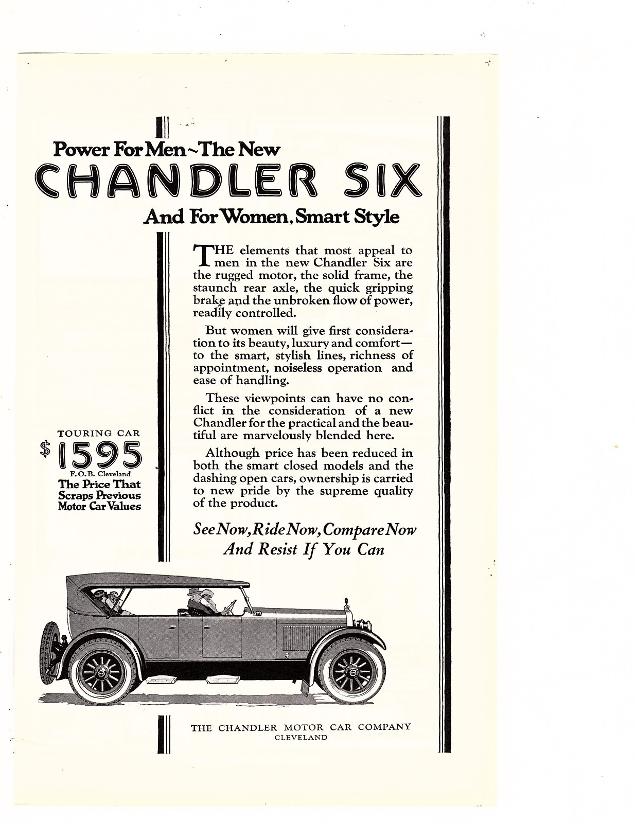 Chandler Motor Car Company The New Chandler Six Power for Men 1912 OZ364 eBay