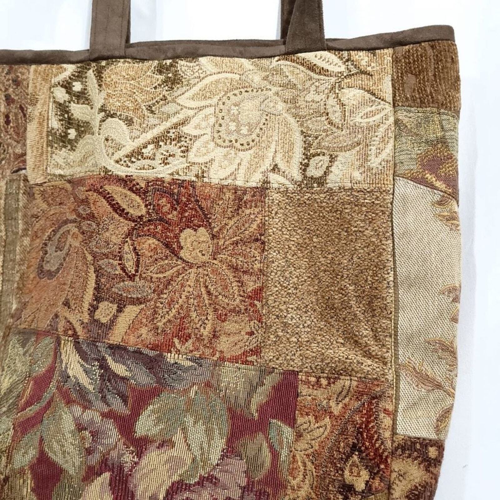 Handmade Tapestry Patchwork Tote Bag Substantial … - image 3