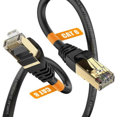 Cat8 7 RJ45 Shielded Indoor Heavy Duty LAN Cable Lot Excellent Anti-Interference