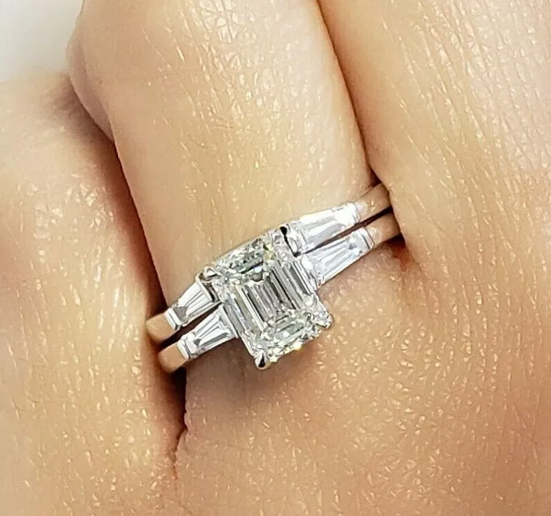 Vallie: Emerald Cut Diamond, Cathedral Halo Setting Ring | Ken & Dana Design