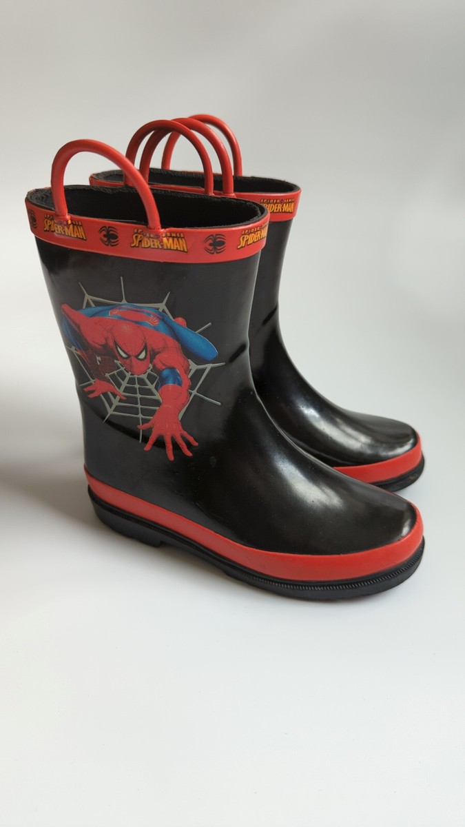 Marvel Spider-Man Kid’s Boots Boys' Rubber Rain Boots SZ 12 Read