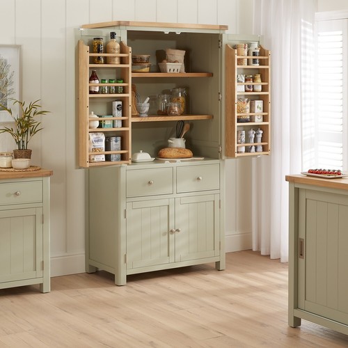 Marbury Sage Green Double Kitchen Larder Cupboard - SLIGHT SECONDS-SAG49-F279 - Picture 6 of 19