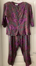 1980  s Matching set Pants and Top Kalai By Claribel Vintage style Shoulder Pad