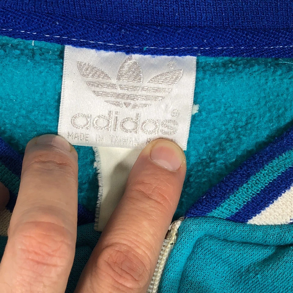 Sudadera De Colección Años 80 90 Adidas Logo Bloques de Color Traje de Pista Calentamiento Chaqueta RETRO L Foto 3 de 4