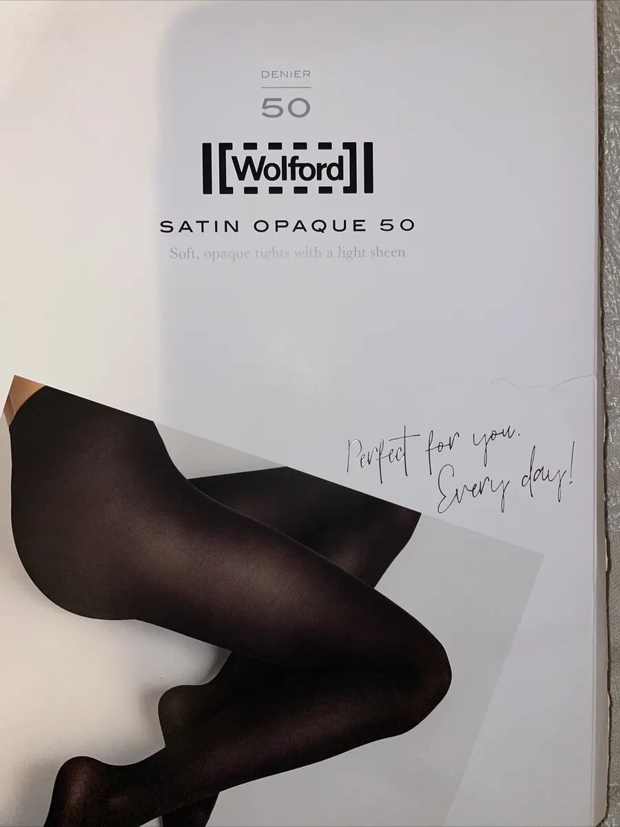 WOLFORD SATIN DE LUXE TIGHTS, Black Women's Socks & Tights