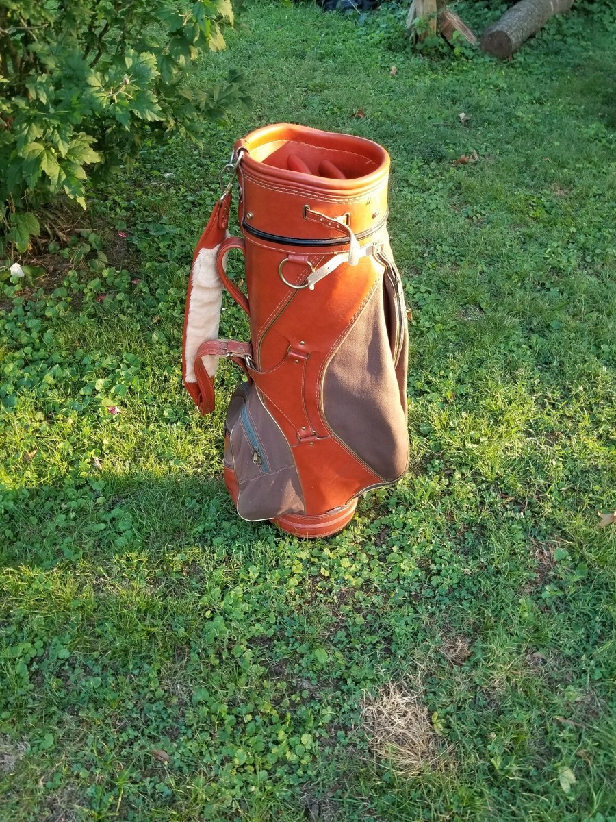 Vintage Daiwa Golf Bag Coach Collection Cart Ember Red with Brown