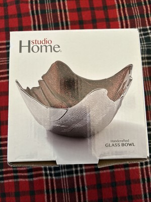 Studio Home Handcrafted Glass Bowl Brown & Silver Metallic, Division Of Godinger