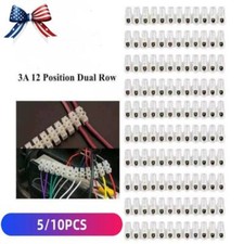 Dual Row 12 Positions 3A Screw Terminal Electric Barrier Strip Block 10/5PCS