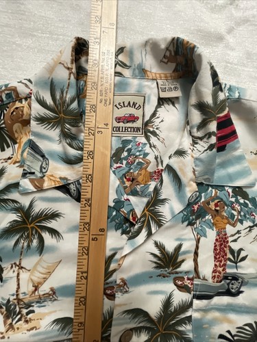 Hawaiian Island Collection American Muscle Cars Beach Tropics Palm Shirt Large - Picture 6 of 6