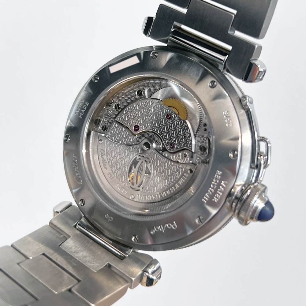 Cartier Pasha 2378 Stainless Steel 38mm Silver Guilloche Dial