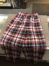 60's 70's Vintage Ladies BELL BOTTOMS Red Black Green Plaid Cuffed 26 X 26 USA