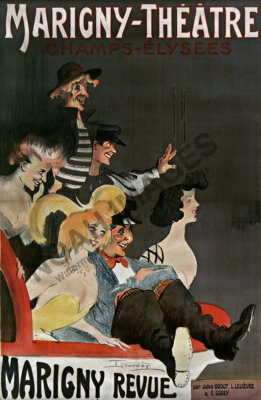 Marigny Theatre Champs Elysees vintage theatre ad poster 16x24