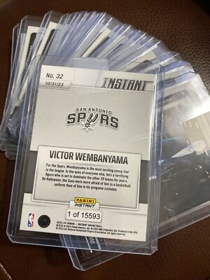 1) 2023-24 PANINI INSTANT VICTOR WEMBANYAMA #32 ROOKIE RC