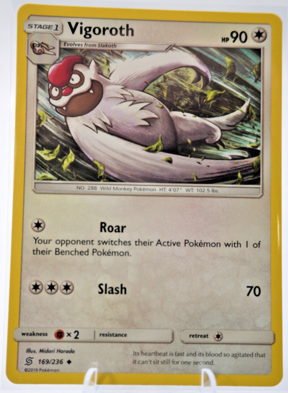 Vigoroth 169/236 (NM, Pokemon Card, Unified Minds, 2019, Colorless, Uncommon)