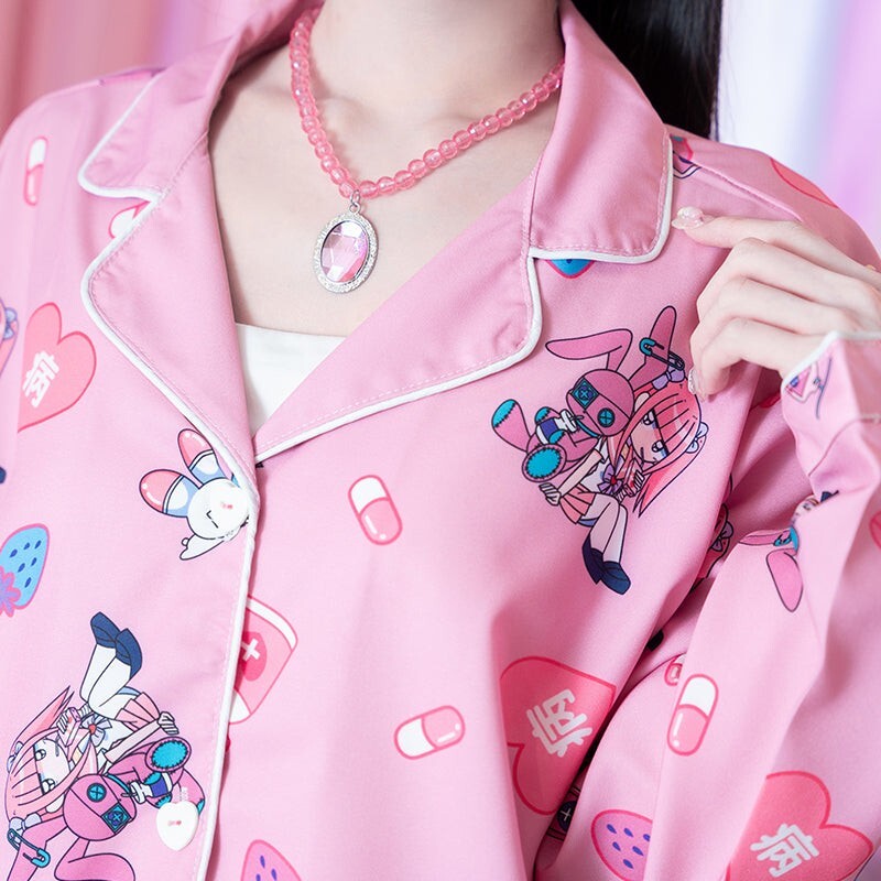 Sick Cute Warrior Menhera Chan Mirunero pajama shirt Pink Harajuku