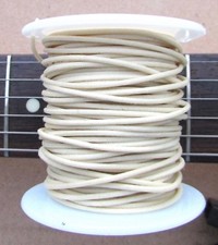 50 ft" Vintage Cloth Covered Push Back 22 ga  awg  Guitar Wire White