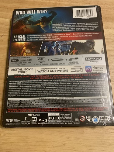 Godzilla vs Kong 4K Blu-Ray Digital Collectible Steelbook-Best Buy Exclusive-NEW - Picture 5 of 7