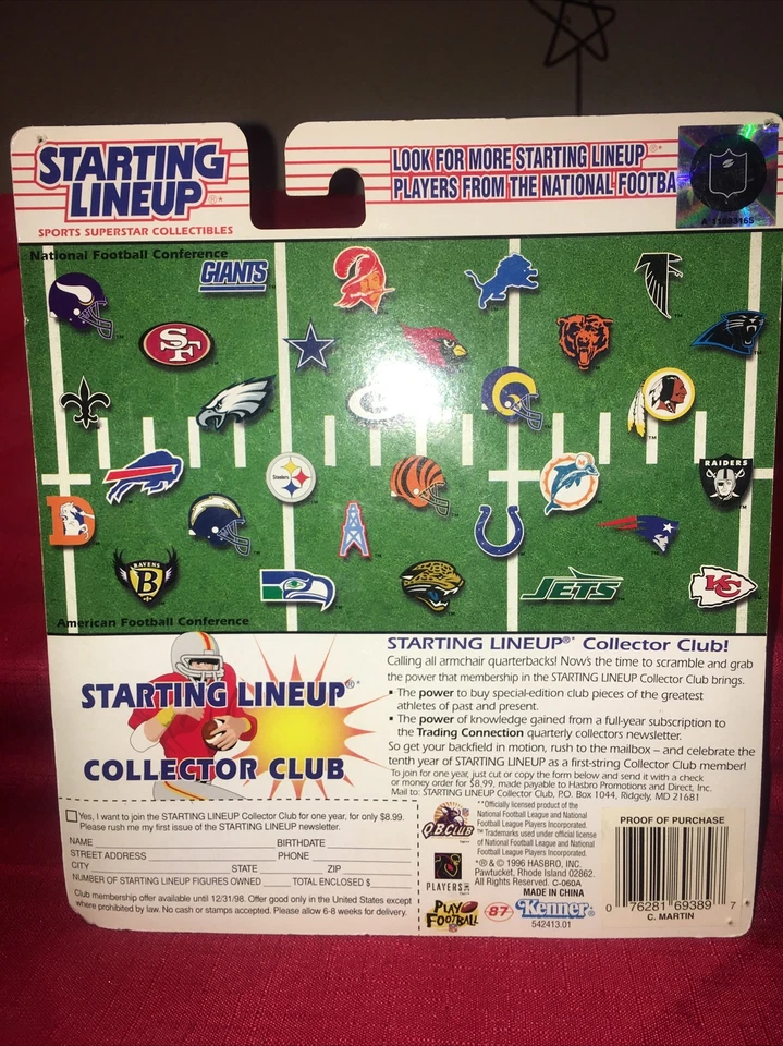 NFL New England Patriots Curtis Martin Starter Lineup 1997 edición décimo año Foto 2 de 4