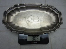 1946 An International "Windsor" Sterling Silver Tray 305 g monogram CARTER GLASS