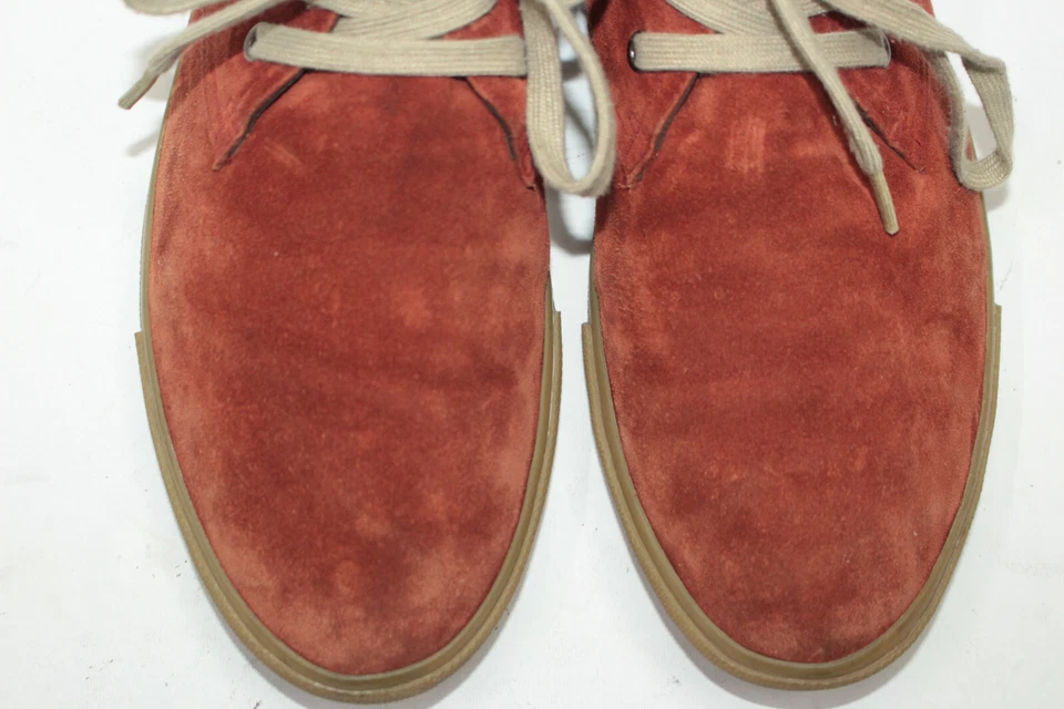 PRADA Hombre Zapatos Talla 9.5 Europa 43.5 Rojo Gamuza S9316 Foto 3 de 4